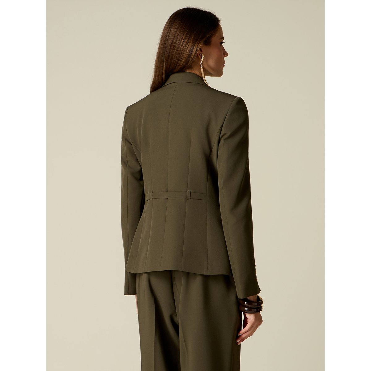Blazer droit à boutons dorés verde militare, OLTRE