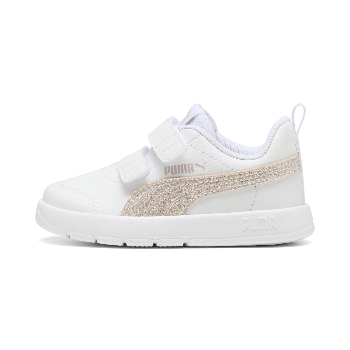 Baskets à scratch COURTFLEX V3 GLITZ V blanc/paillettes, PUMA