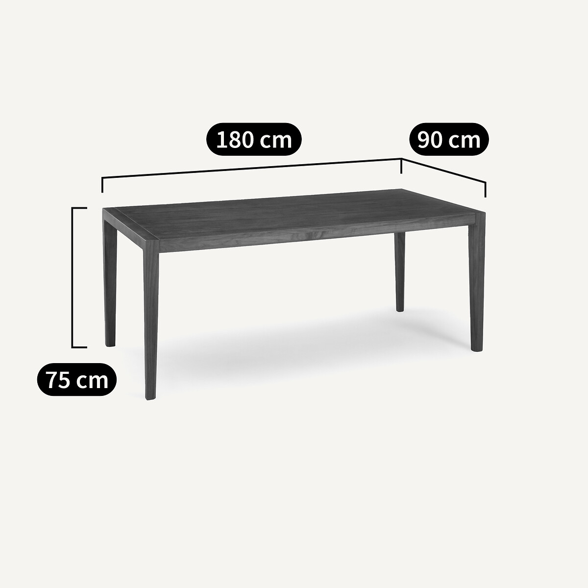 Table rectangulaire, en chêne massif et plaqué chêne, 6 à 8 couverts, NIZOU chêne, AM.PM X EMMANUEL GALLINA