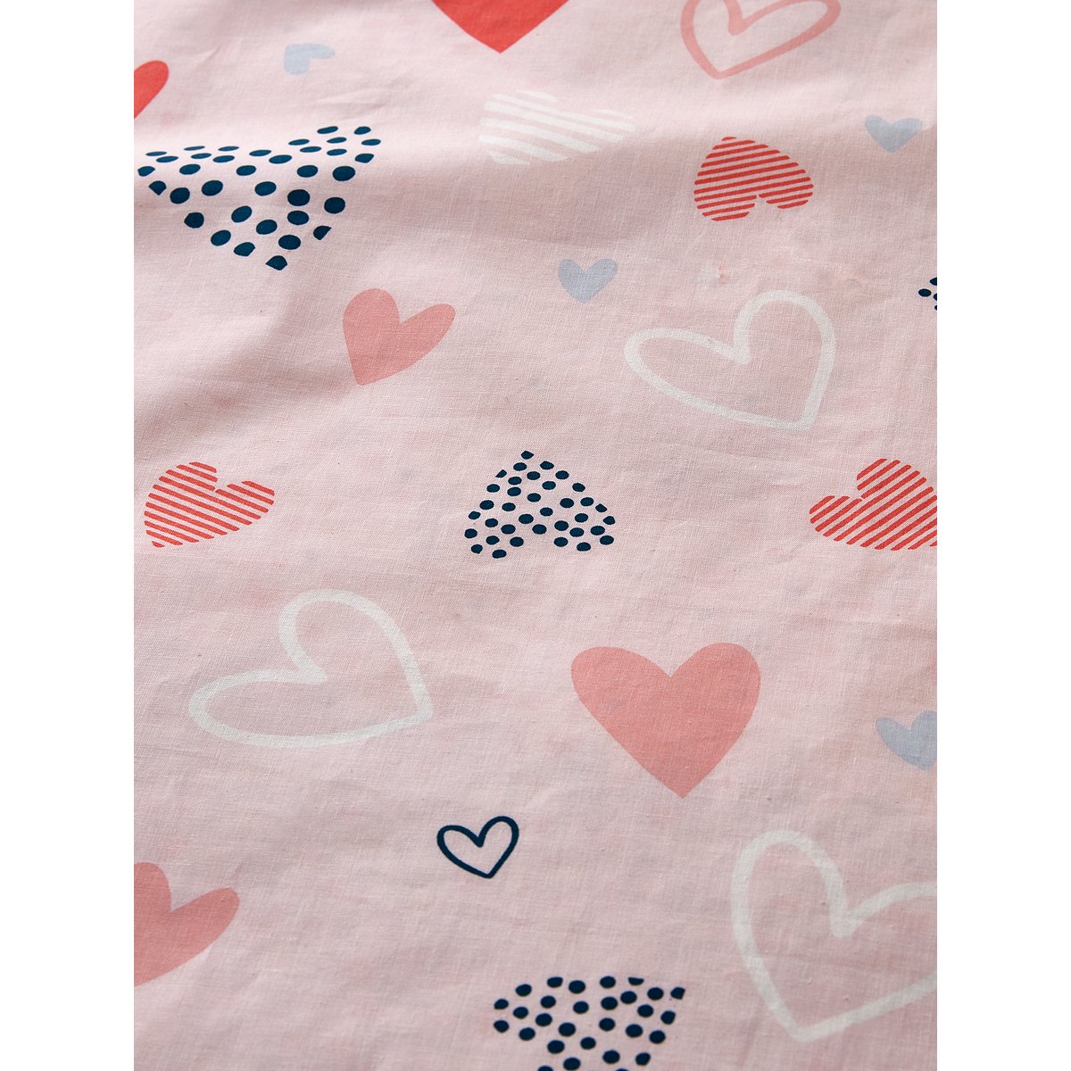Parure housse de couette + taie d'oreiller COEURS EN FETE rose / multicolore, VERTBAUDET