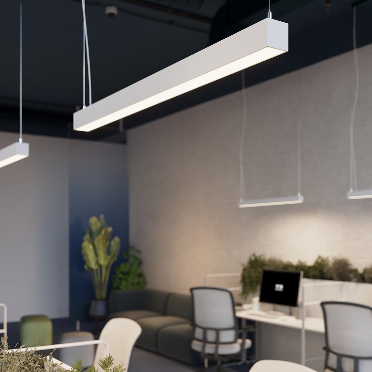 Suspension Aluminium Blanc LED 1 Pinne blanc, EDEN
