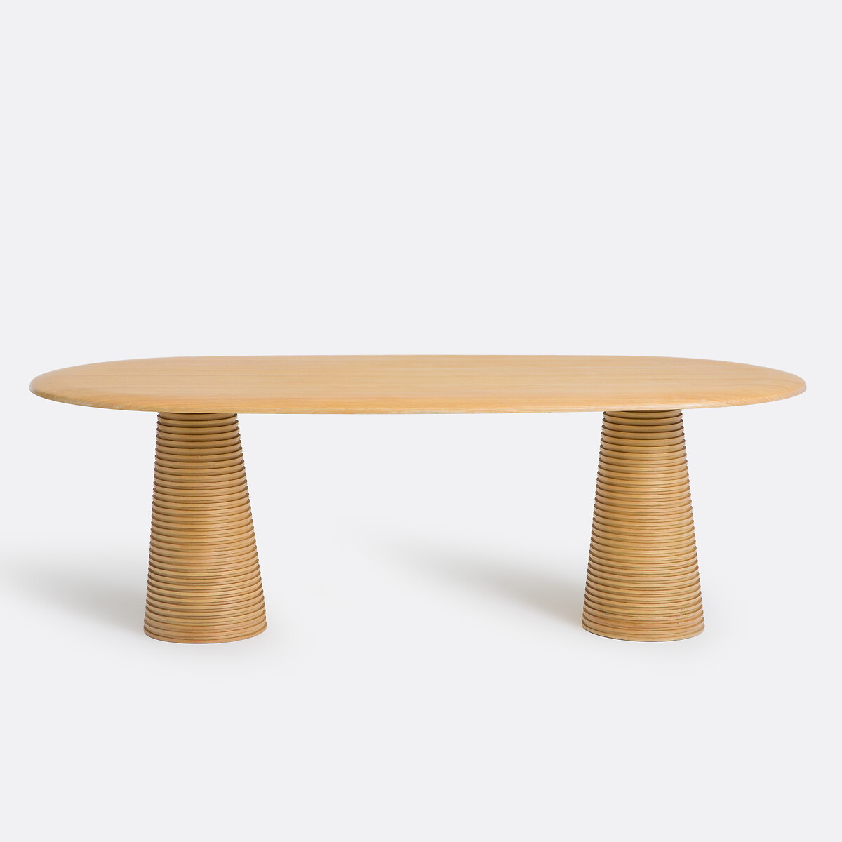 Table à manger, ovale, en plaqué chêne, 6 à 8 couverts, LIAM coloris chêne, LA REDOUTE INTERIEURS