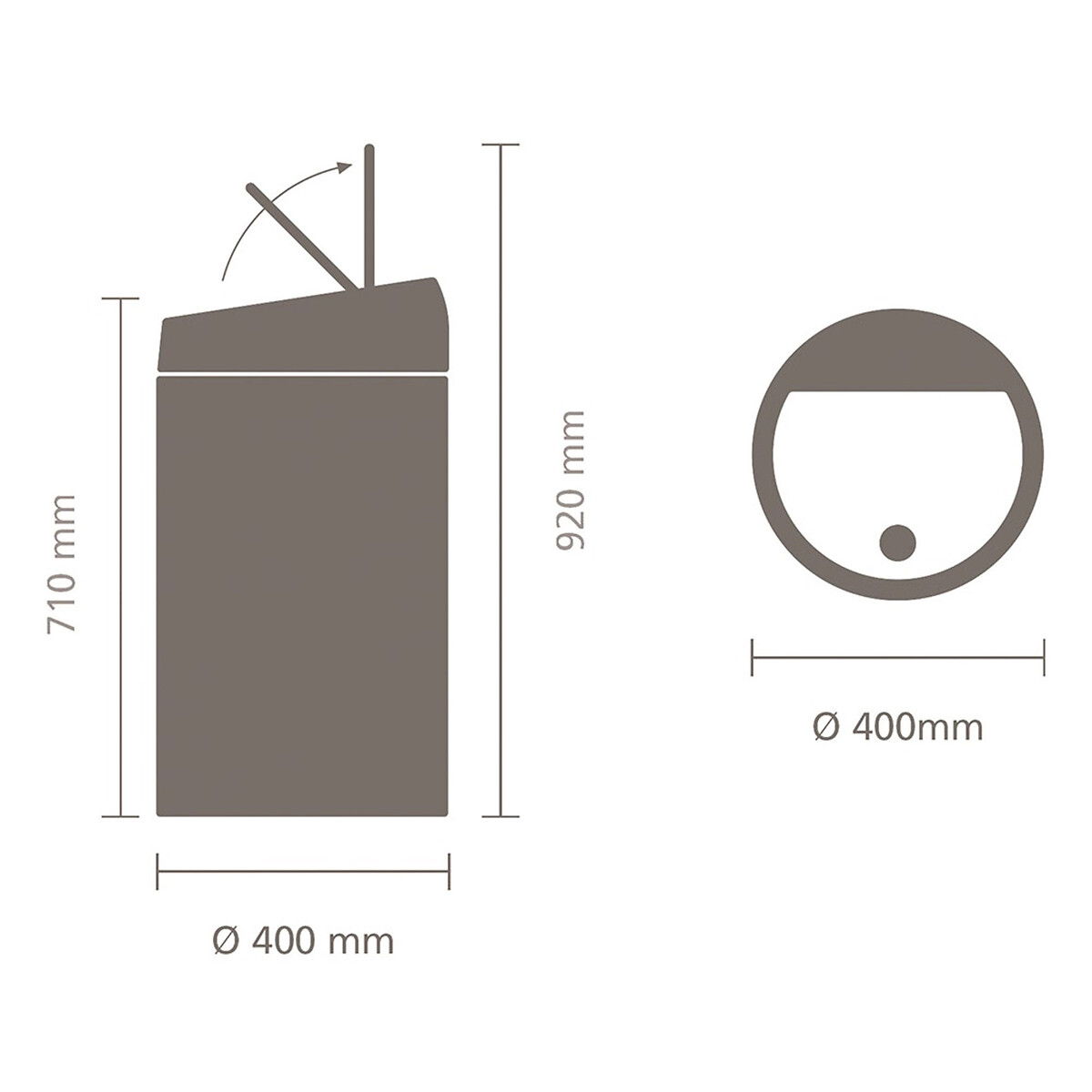 Poubelle de cuisine Touch Bin 60L silver, BRABANTIA