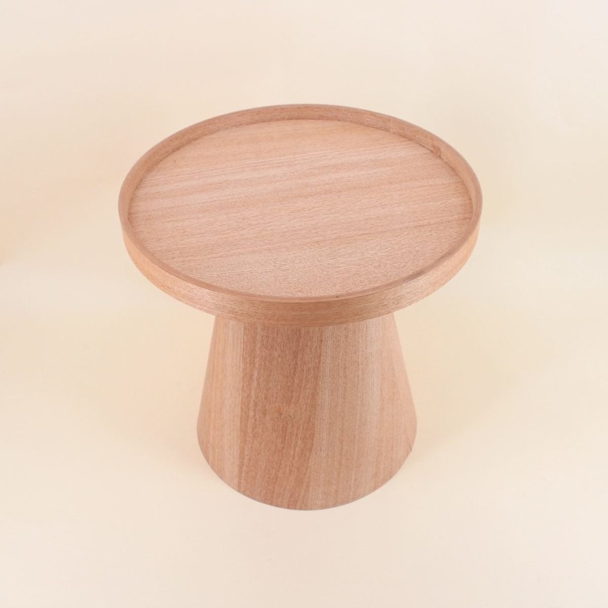 Bout de canapé conique placage frêne naturel 38cm naturel, ORNAMI