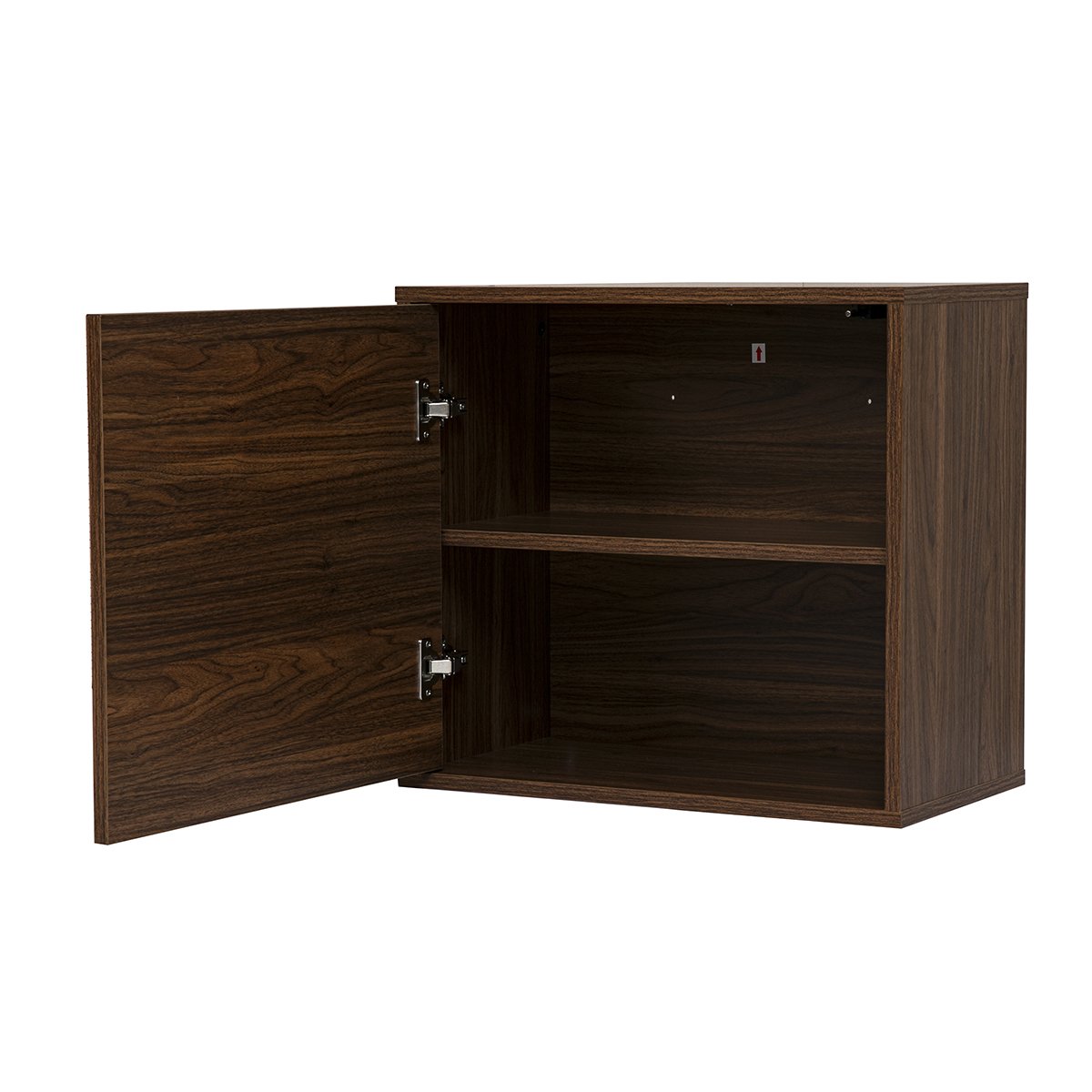 Rangement mural finition blanche et bois clair chêne L55 cm FLEXO noyer, MILIBOO