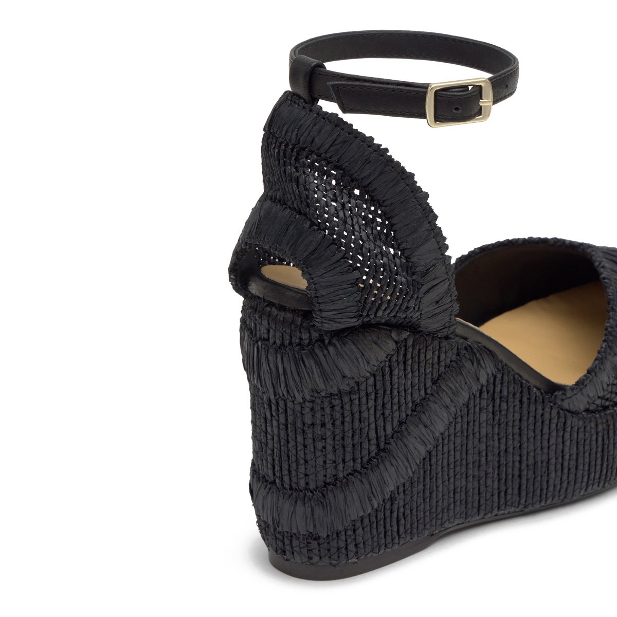 Espadrilles en raphia à talons compensés à bride CHARMIE EXTRA PLATFORM noir, CASTANER