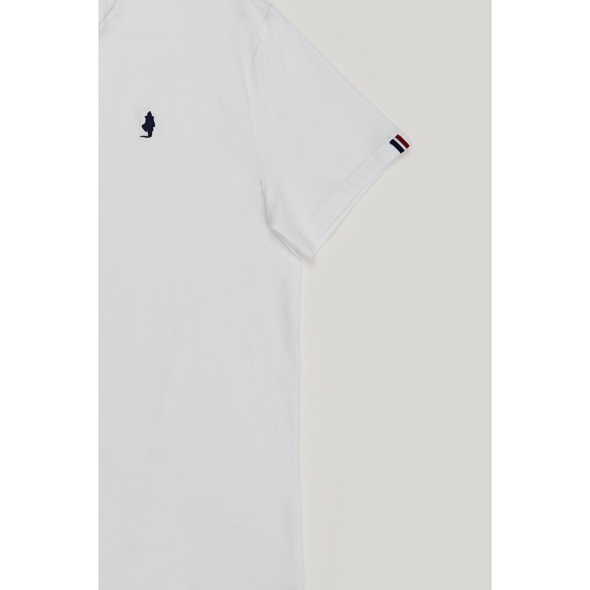 T-shirt basic uni col rond blanc, MCS