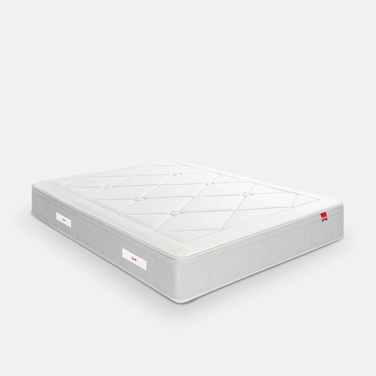 Matelas ressorts multi-actif, 3 zones L'Échappée blanc/gris souris, EPEDA