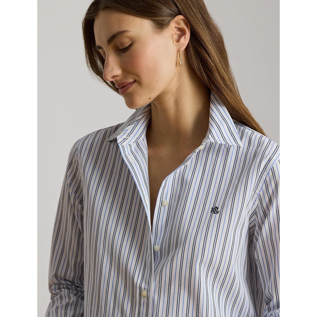 Chemise à rayures, coupe droite bleu, LAUREN RALPH LAUREN