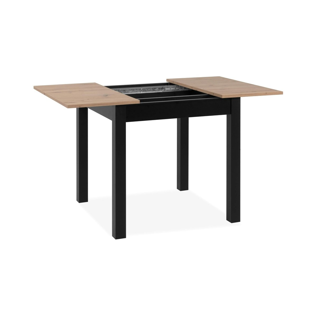 Table carrée extensible 4 places esprit bistrot ALVA noir, PIER IMPORT