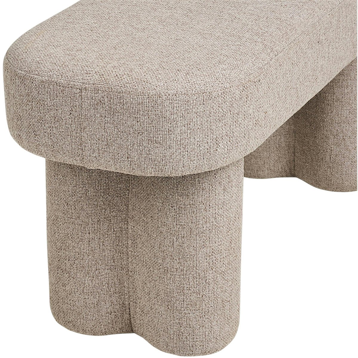 Banc d'entrée en tissu sable à pieds doubles BERLIN beige, PIER IMPORT