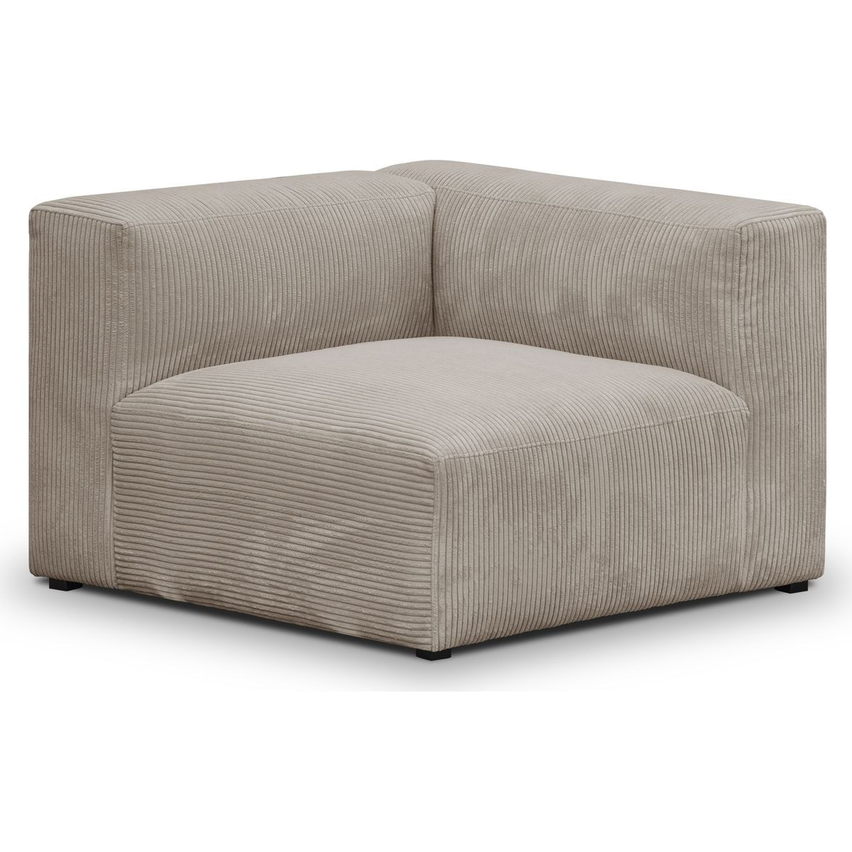 Chauffeuse d'angle à droite modulable en velours côtelé - MODULO taupe, HOMIFAB