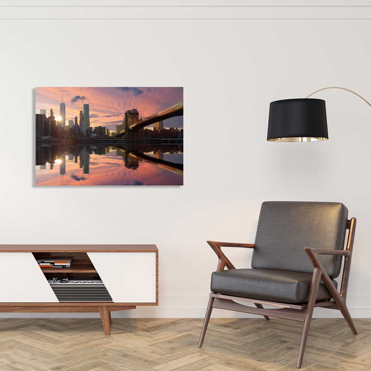 Tableau new york hudson river manhattan tableau alu dibond, HEXOA