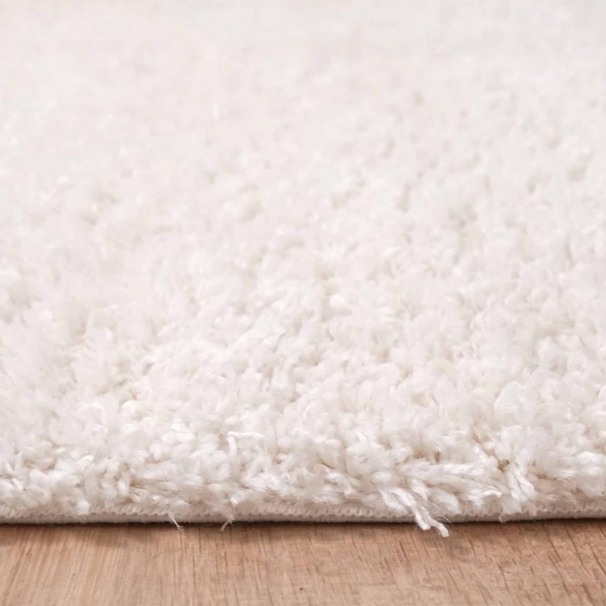 Tapis shaggy tissé motif uni LYN4 UNILA crème, UN AMOUR DE TAPIS