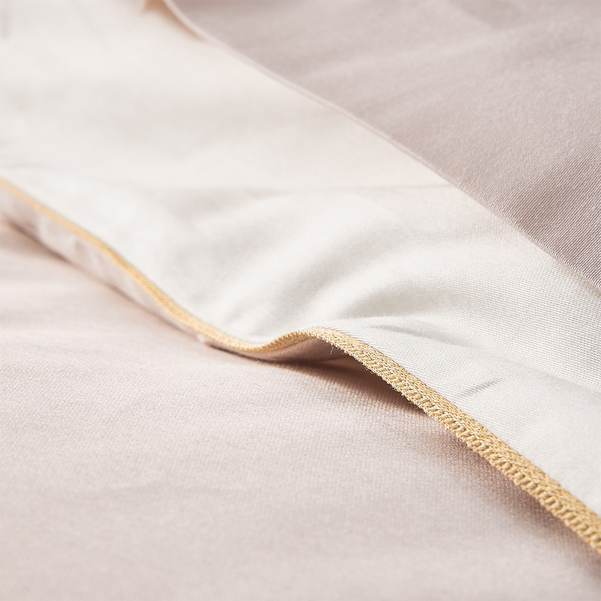 Housse de couette unie en satin de coton bio, NOBEL rose clair, ALEXANDRE TURPAULT