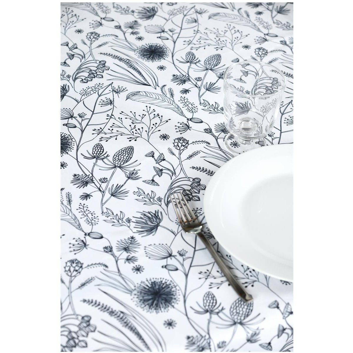 Nappe rectangle Pissenlits blanc, EDEN