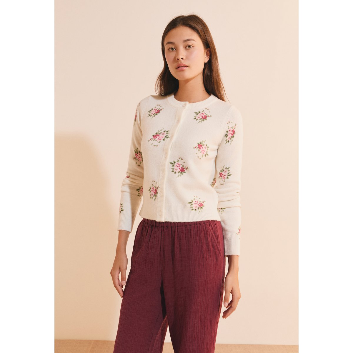 ETAM PULL CLARKIA - GILET ecru, ETAM