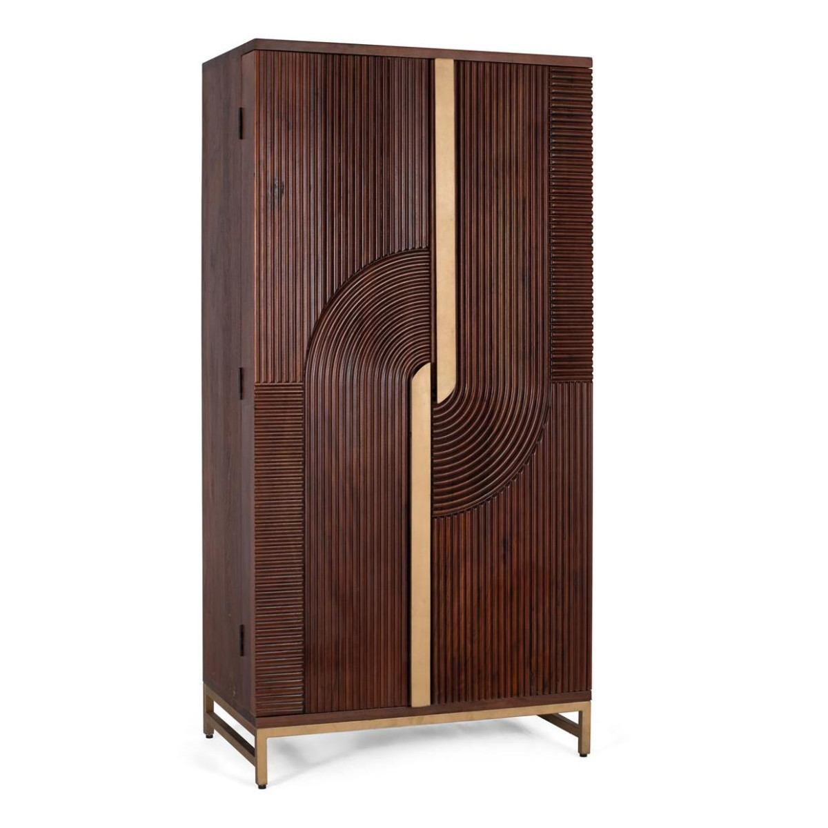 Meuble rangement bouteilles 2 tiroirs 2 marron, DECORATION D’AUTREFOIS