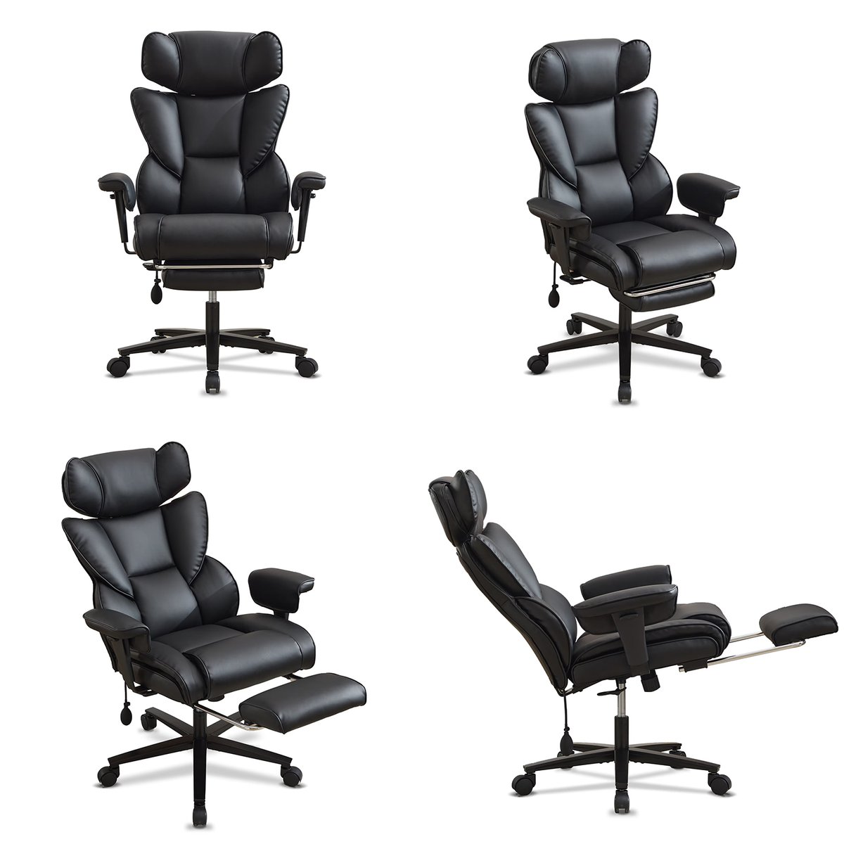 Fauteuil de bureau ergonomique, MORVEN noir, MEUBLES COSY