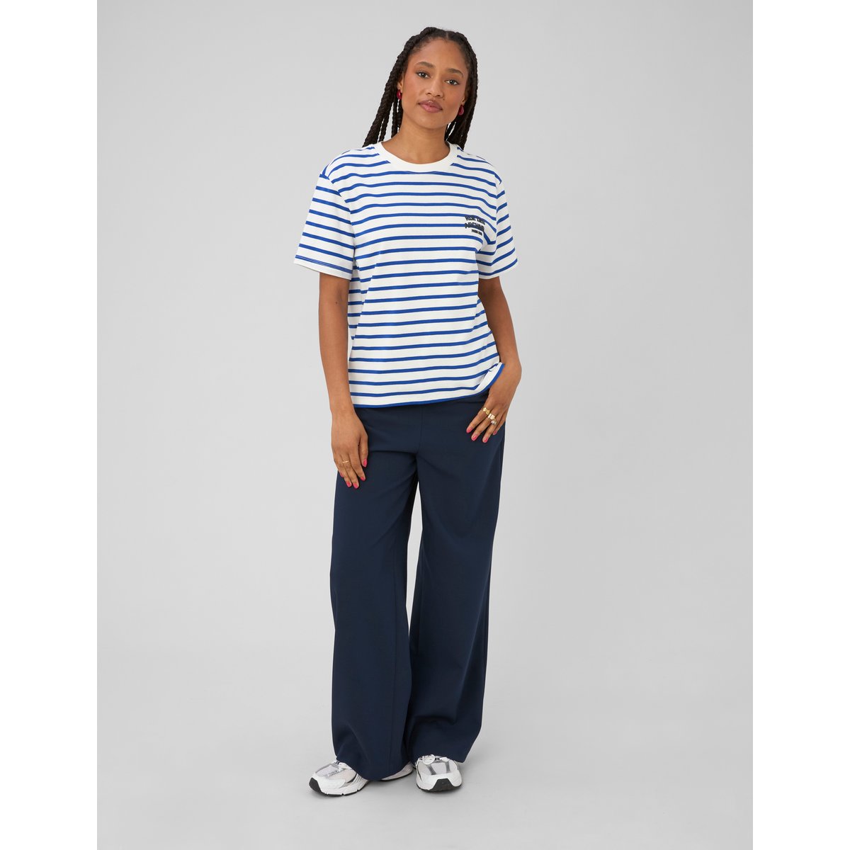 T-shirt rayé manches courtes bleu, BZB