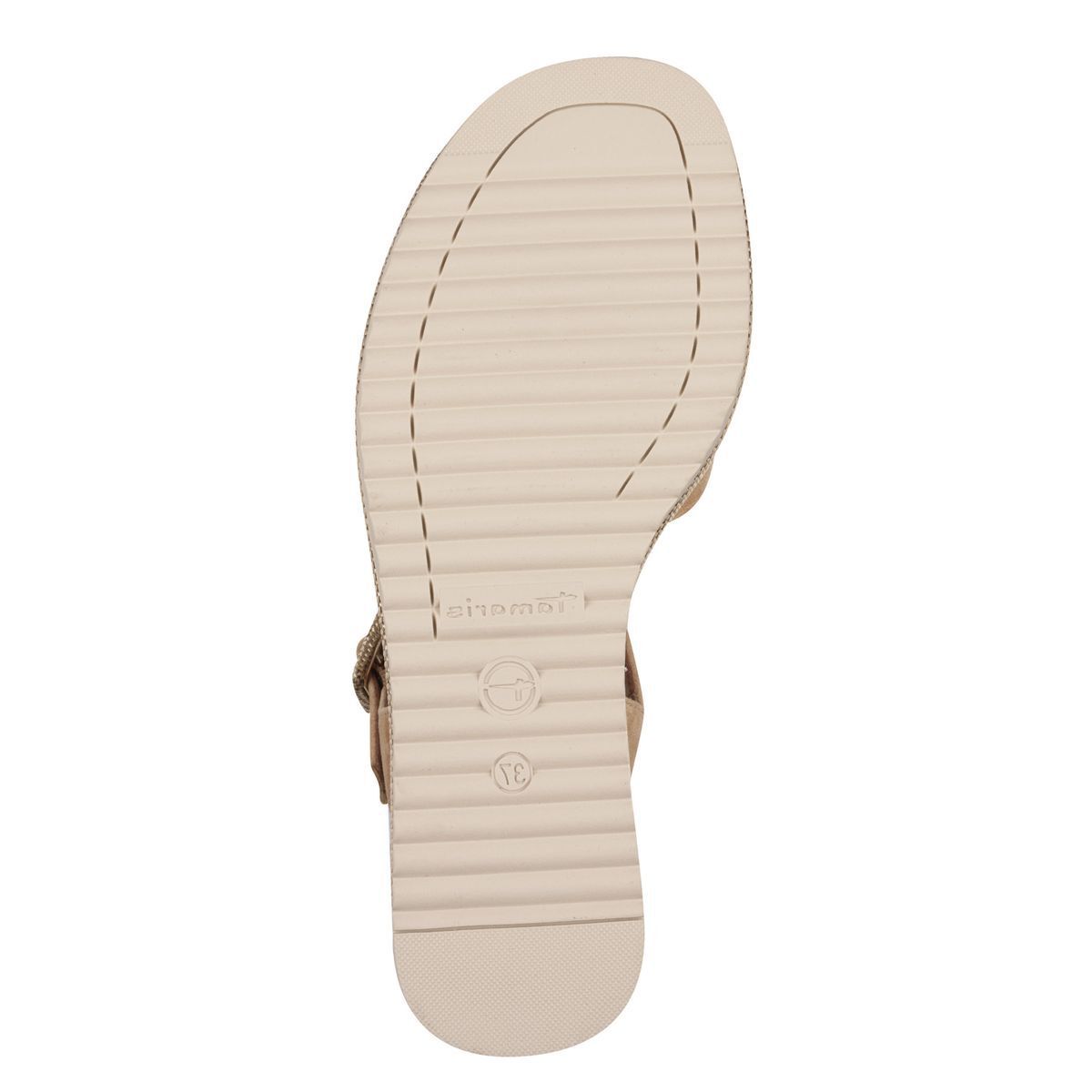 Sandale à talon en cuir beige ivoire camel, TAMARIS