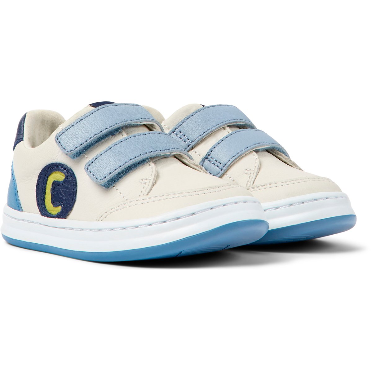Baskets Runner Four cuir blanc / bleu, CAMPER