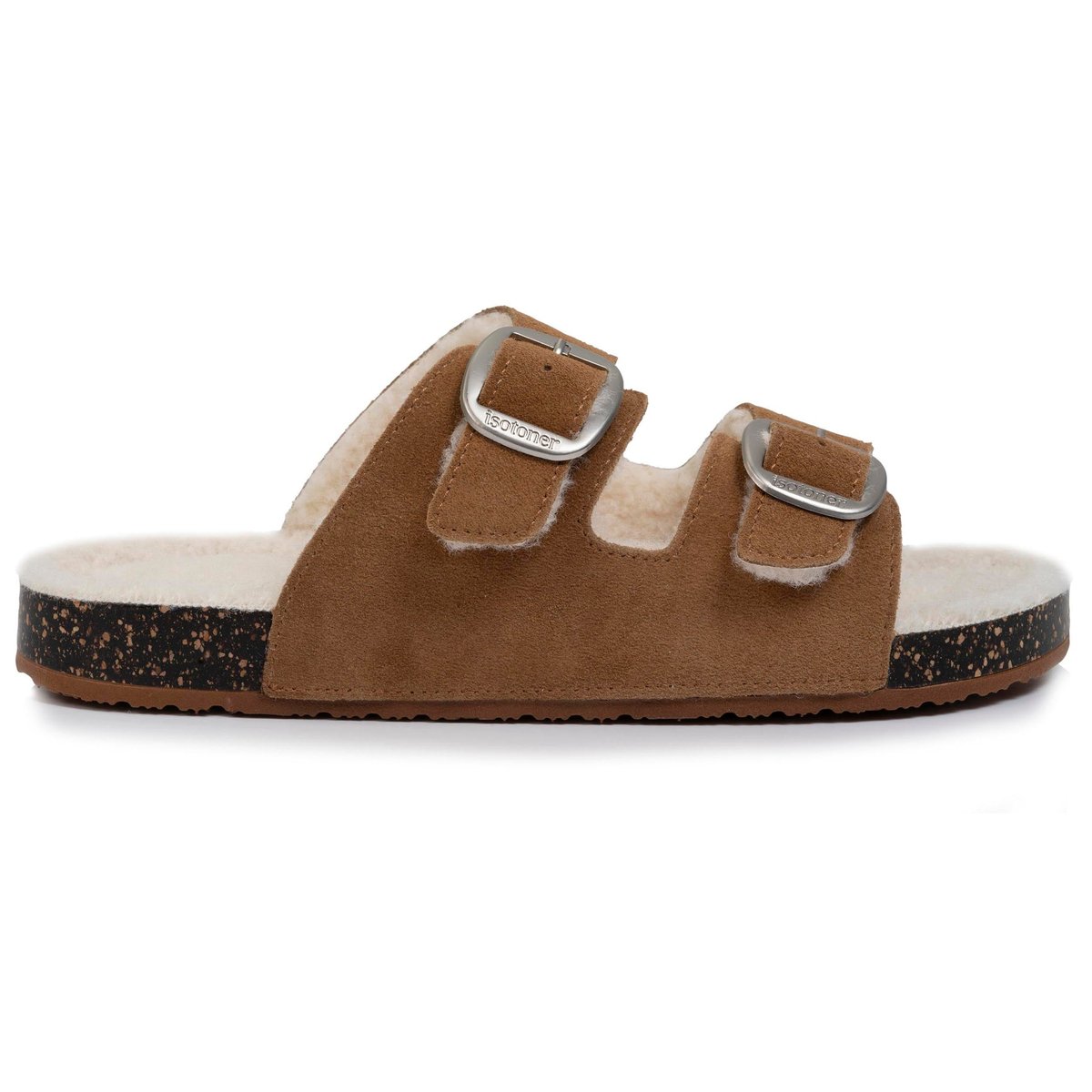 Chaussons Mules ouvertes brun, ISOTONER