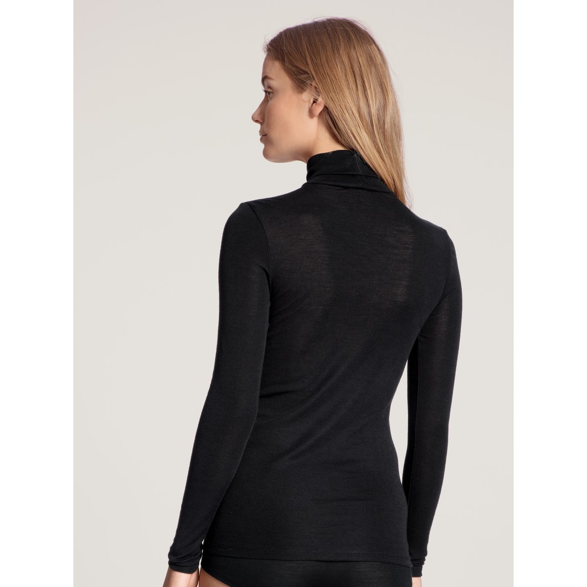 T-shirt à manches longues manches longues Laine TRUE CONFIDENCE noir, CALIDA