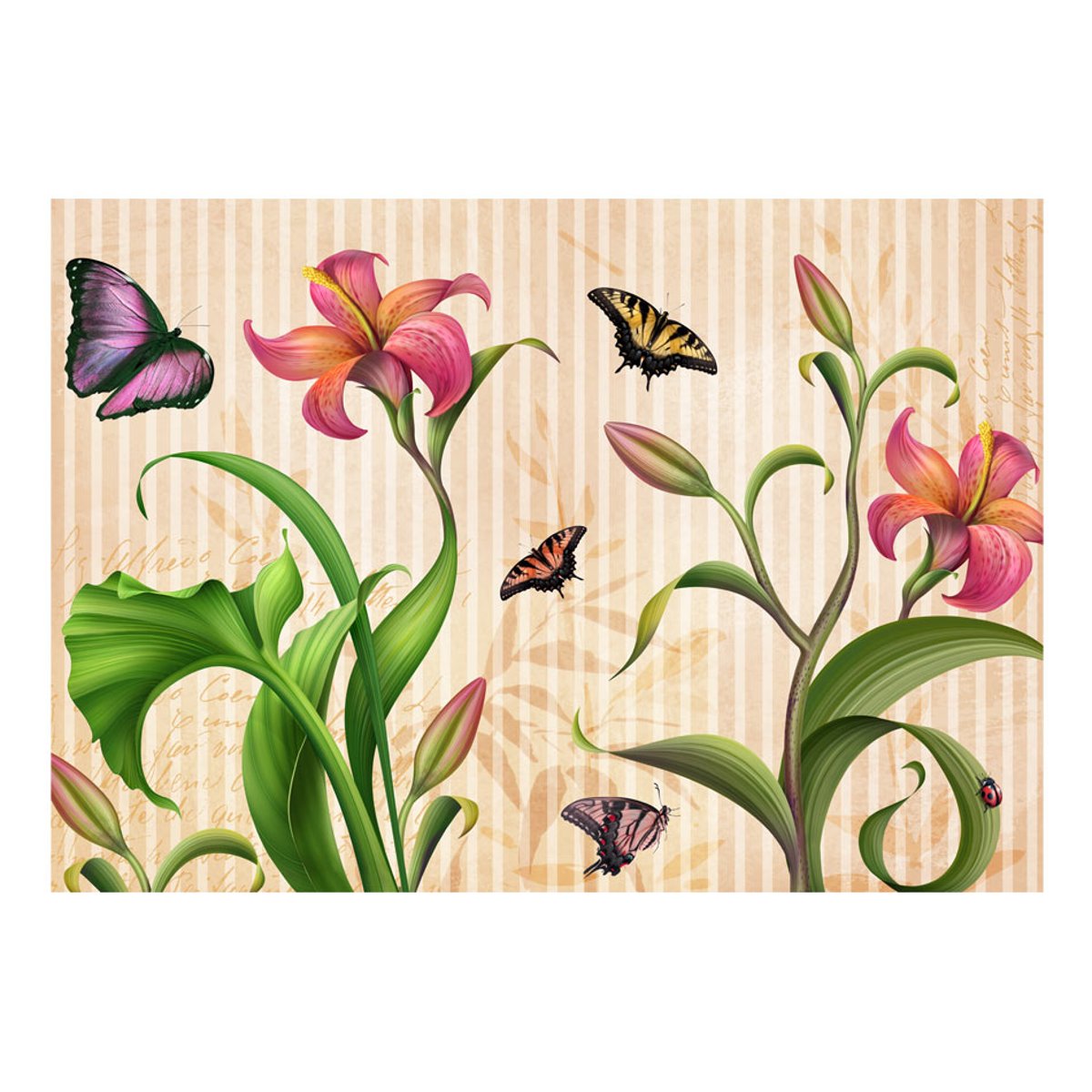 Papier peint intissé panoramique Fleurs Vintage - spring blanc, EDEN