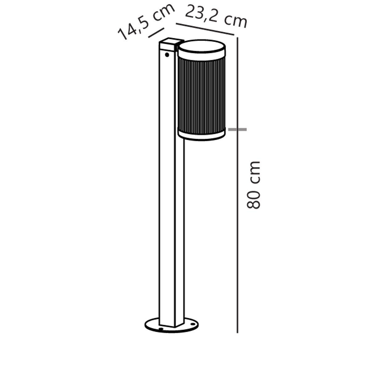 Potelet à l'architecture cylindrique et moderne en aluminium, COUPAR noir, NORDLUX