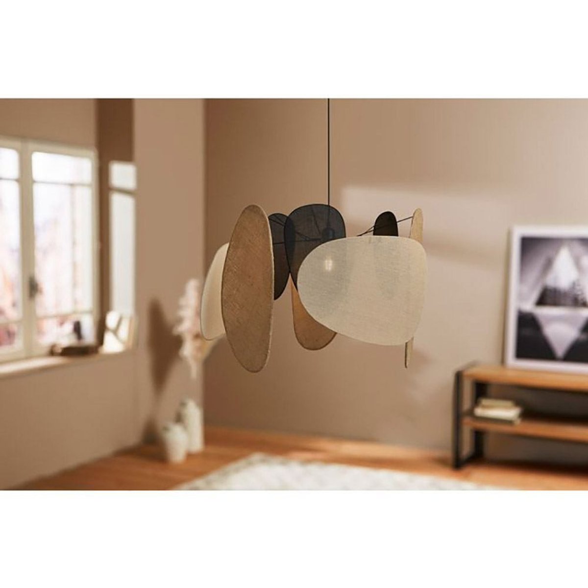 Suspension métal lin jute Almeria D66 beige, DECORATIE