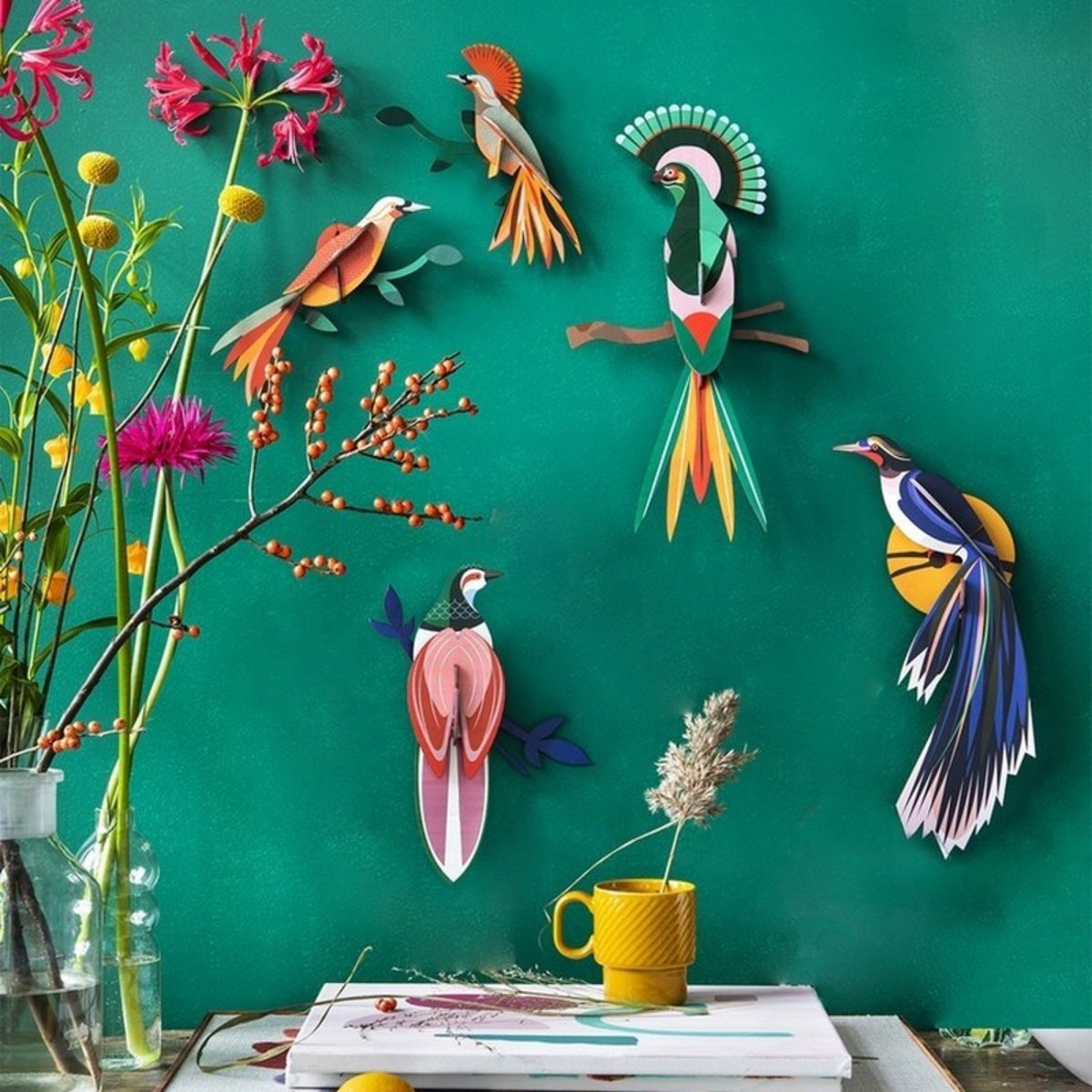 Oiseau mural  Paradise Birds Obi (set de 2) orange, STUDIO ROOF