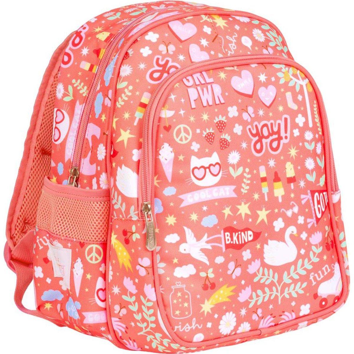 Sac à dos avec poche isotherme rose, blanc, rouge, A LITTLE LOVELY COMPANY