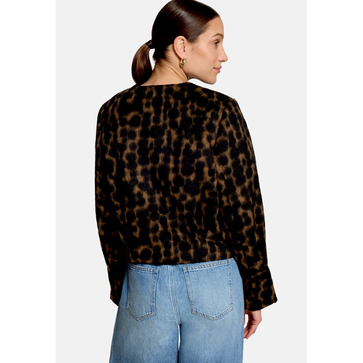 Blazer casual à motif jacquard brown/black, ZERO