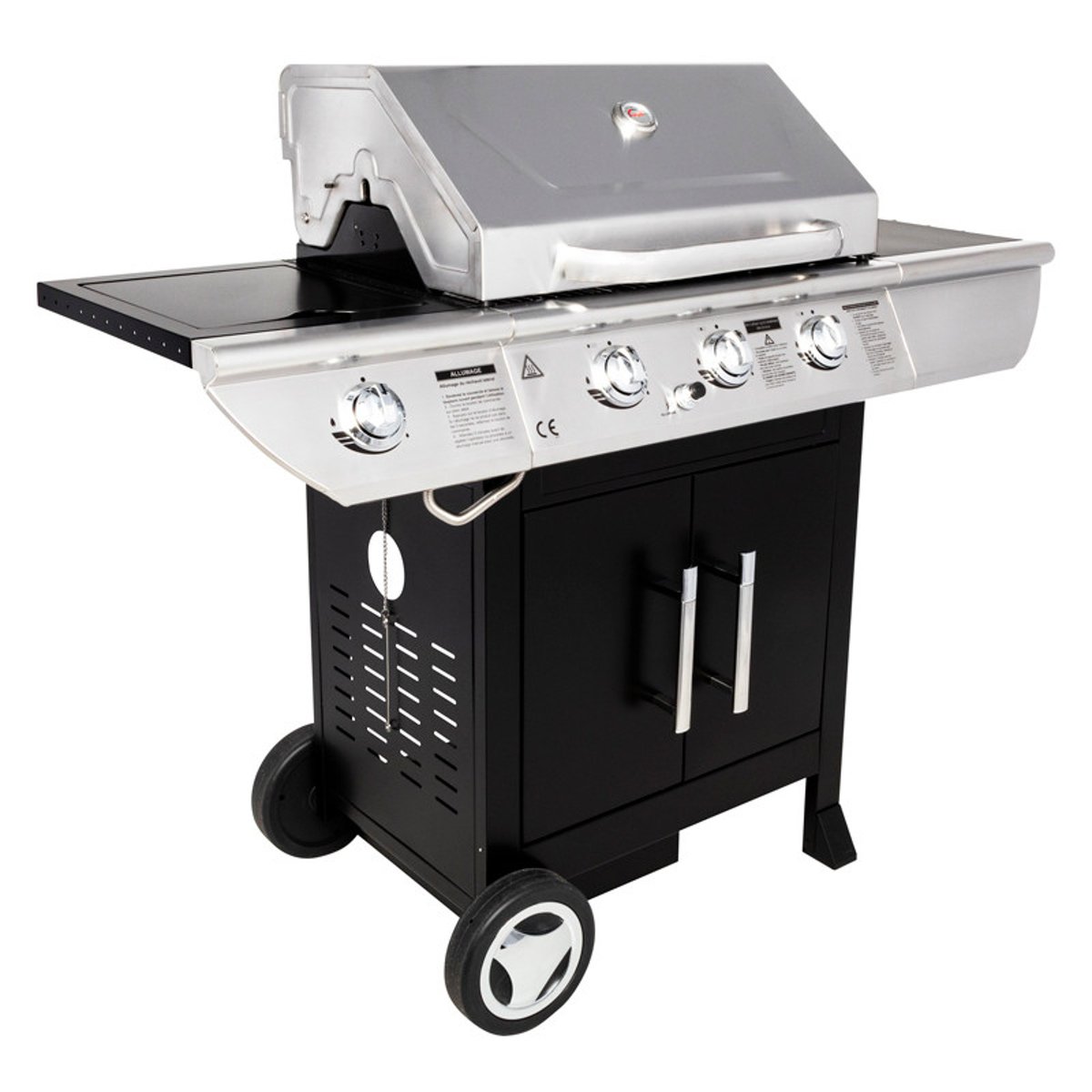 Barbecue à gaz avec couvercle et chariot noir, SOMAGIC