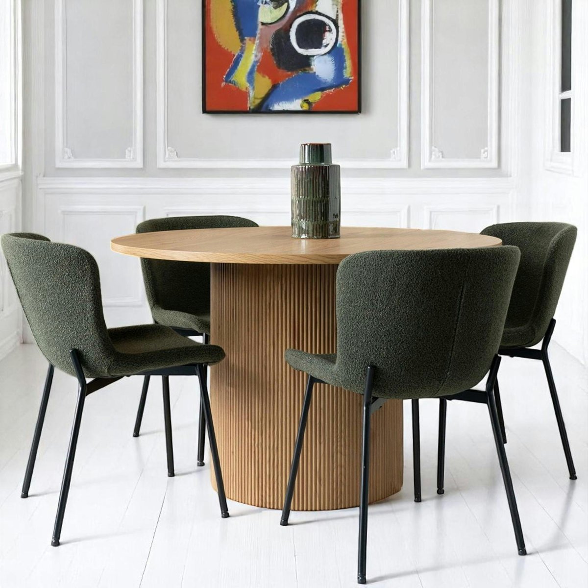 Table ronde moderne 4 places MATERA bois clair, PIER IMPORT