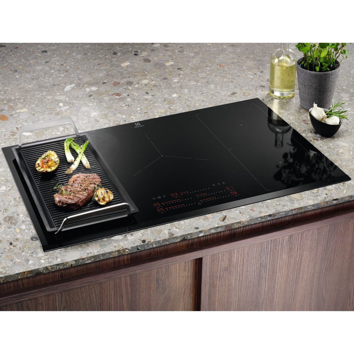 Plaque induction EIV95550 Flex90 H2H, Grande Zone Flexible Flex noir, ELECTROLUX