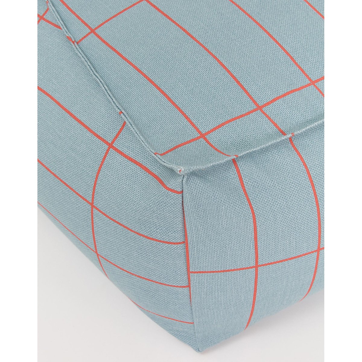 Pouf long - taille adulte - VIBES grid bleue et rouge, NOBODINOZ