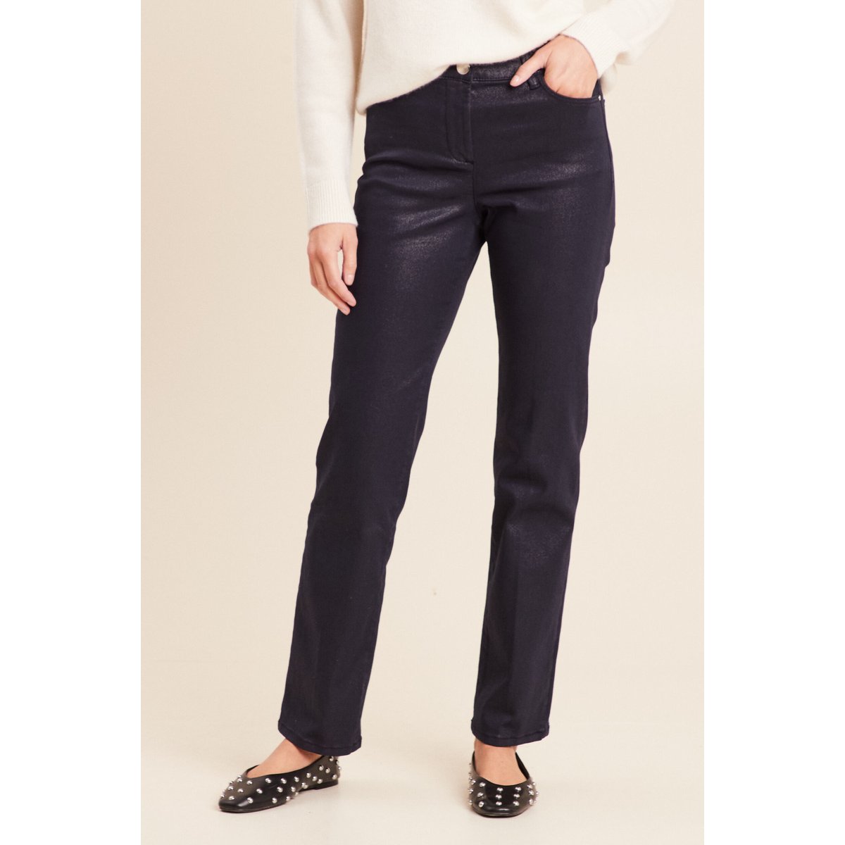 Pantalon magique L'Unique effet brillant bleu marine, BREAL