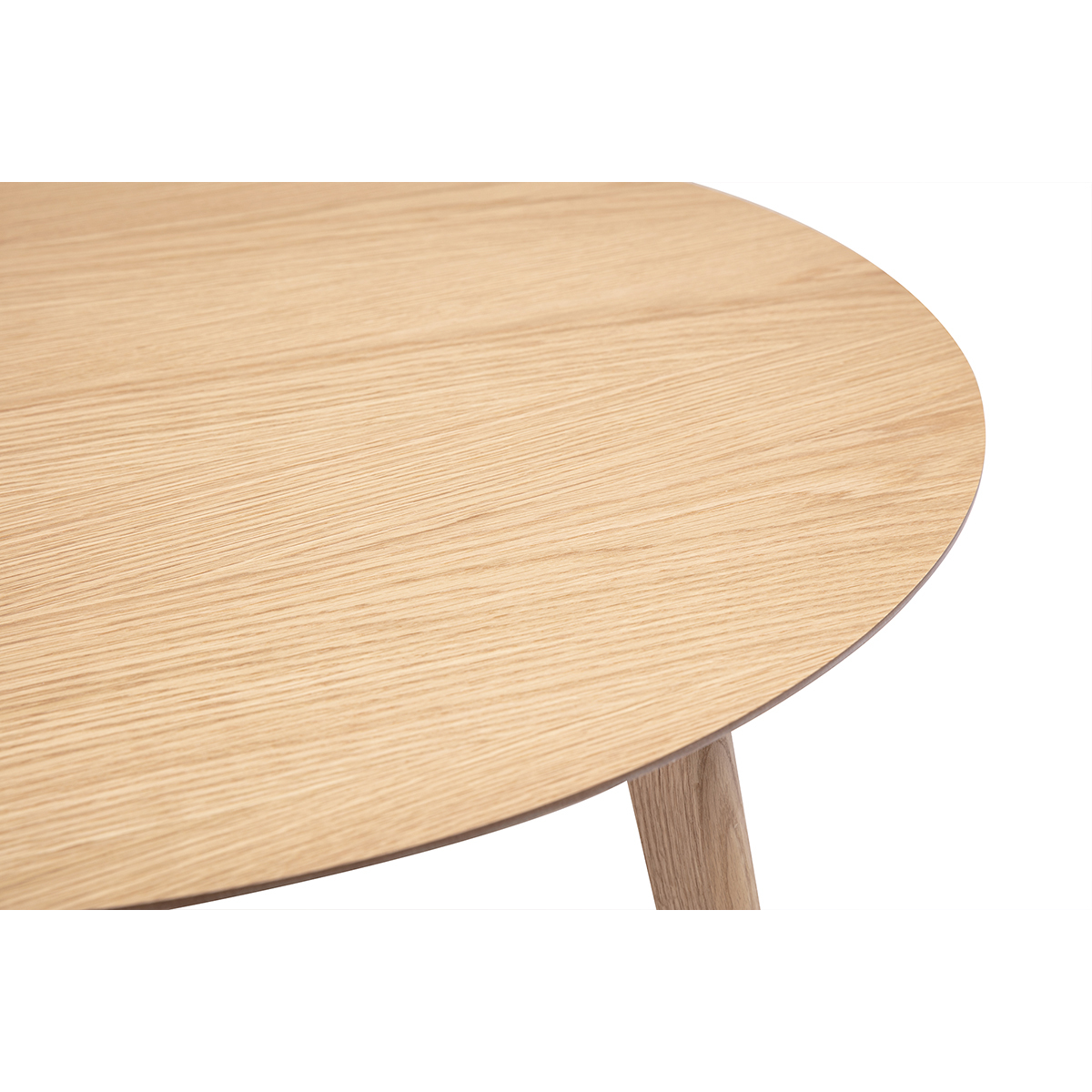 Table basse ronde scandinave bois clair chêne D90 cm ORKAD chêne clair, MILIBOO