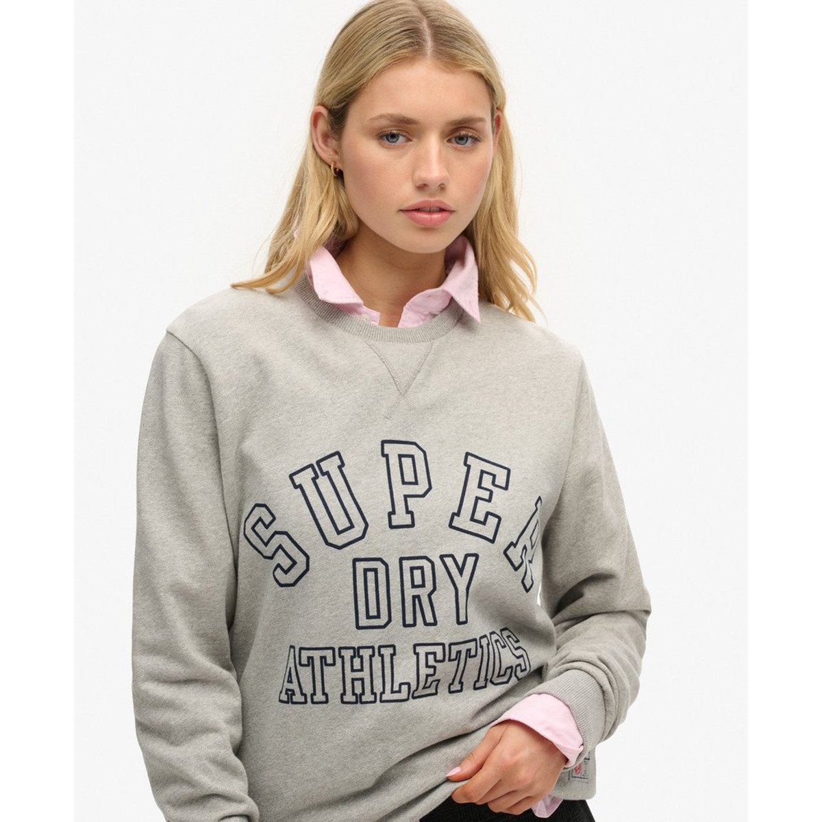 Sweat oversize imprimé Athletic gris athlétique chiné, SUPERDRY