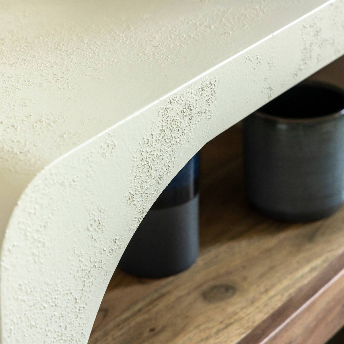 Console en bois effet béton DALVA blanc, MADE IN MEUBLES 
