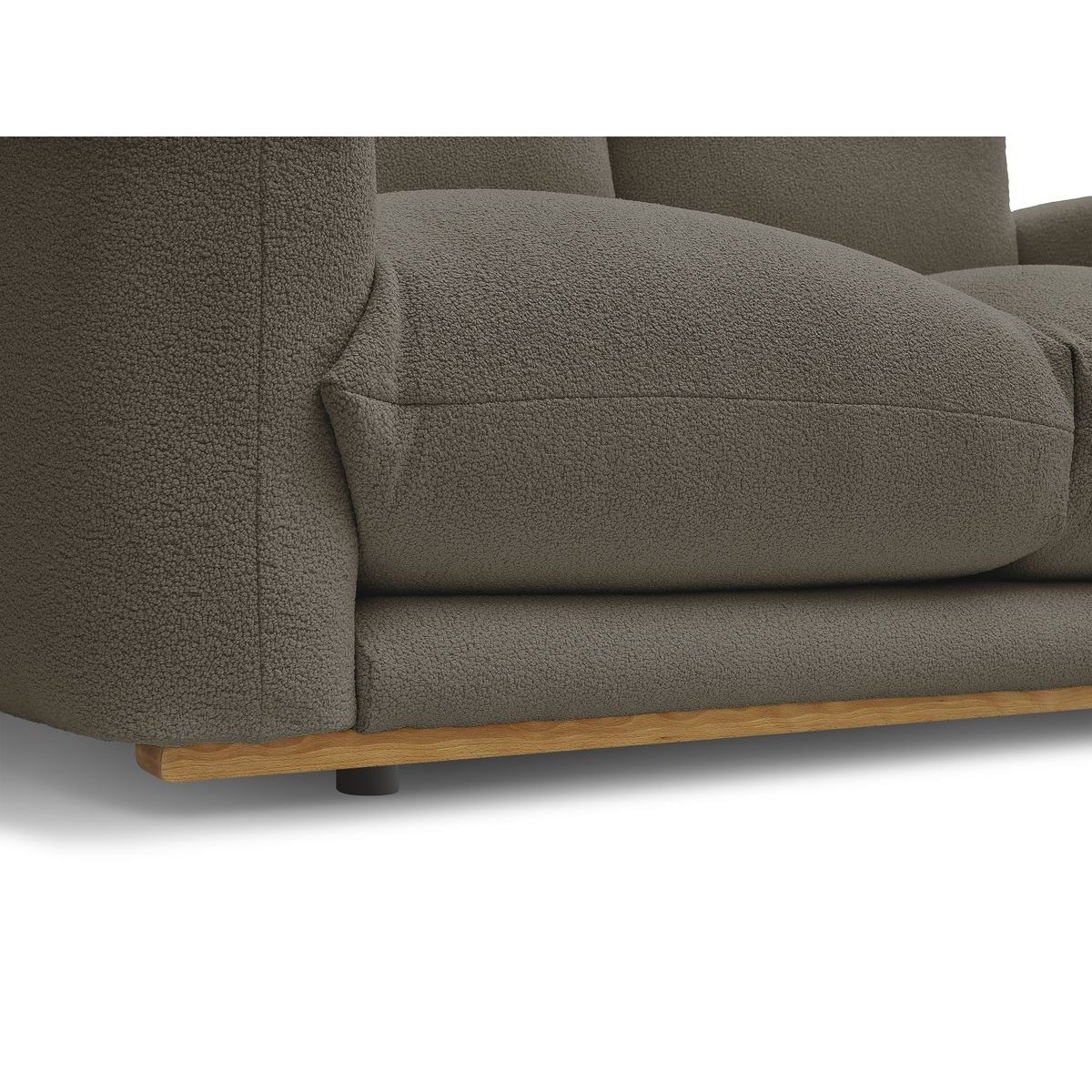 Pouf tissu bouclette, ERNEST marron, BOBOCHIC