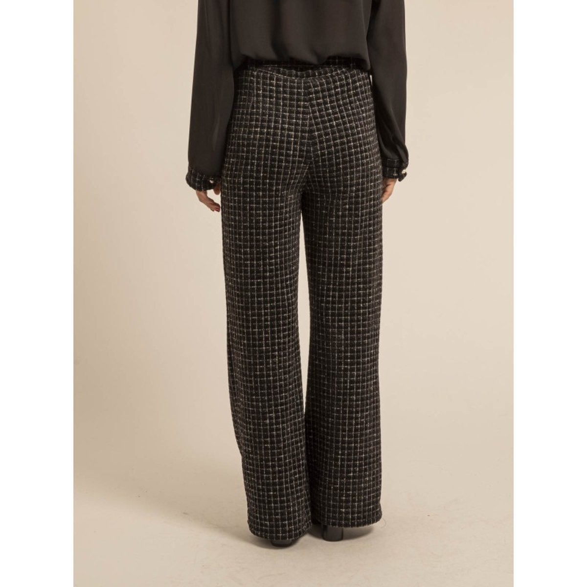 Pantalon Carreaux Essila noir, DONA LISA