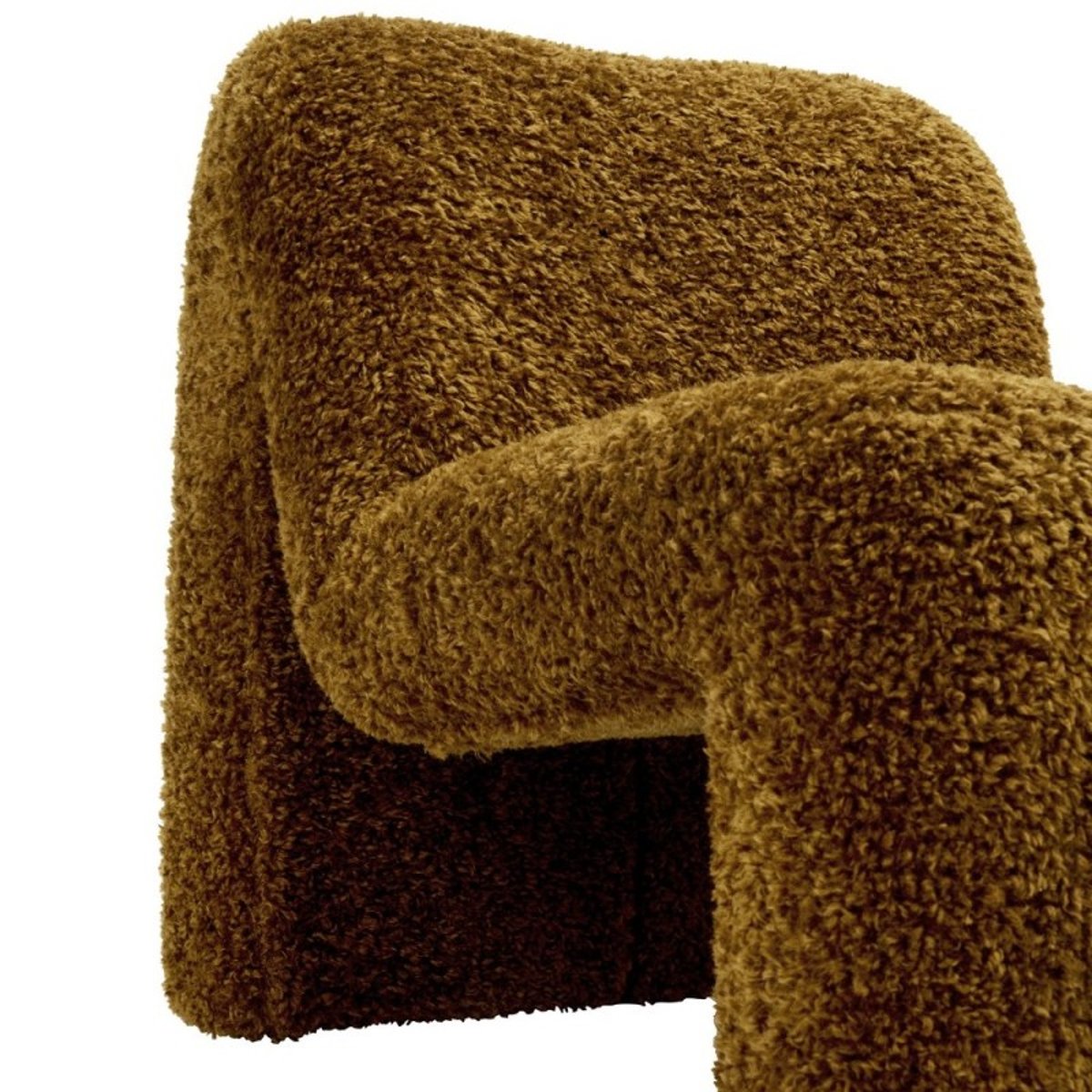 Fauteuil lounge imitation fourrure jaune moutarde, MADAM STOLTZ