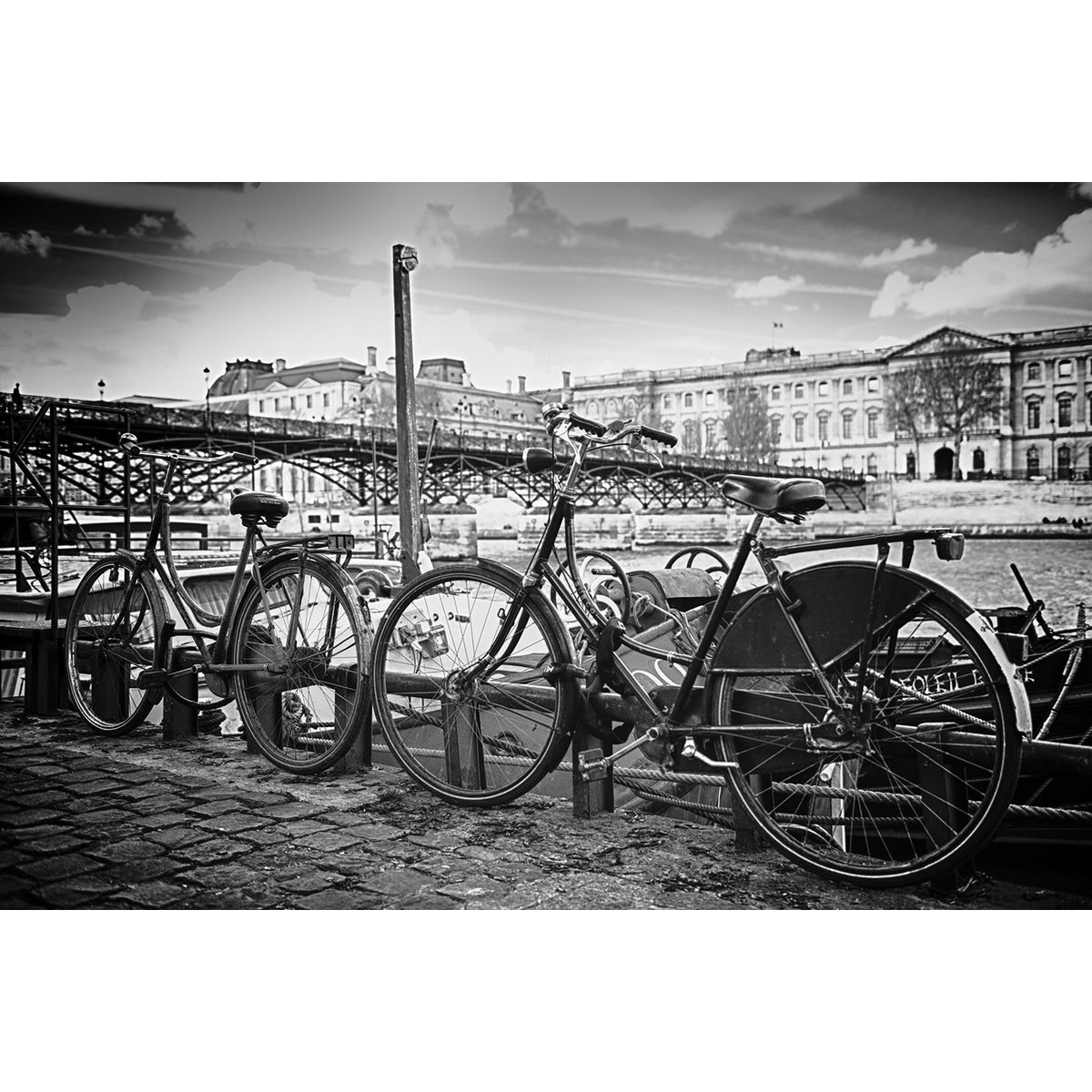 Tableau paris vélo au bord de seine tableau alu dibond, HEXOA