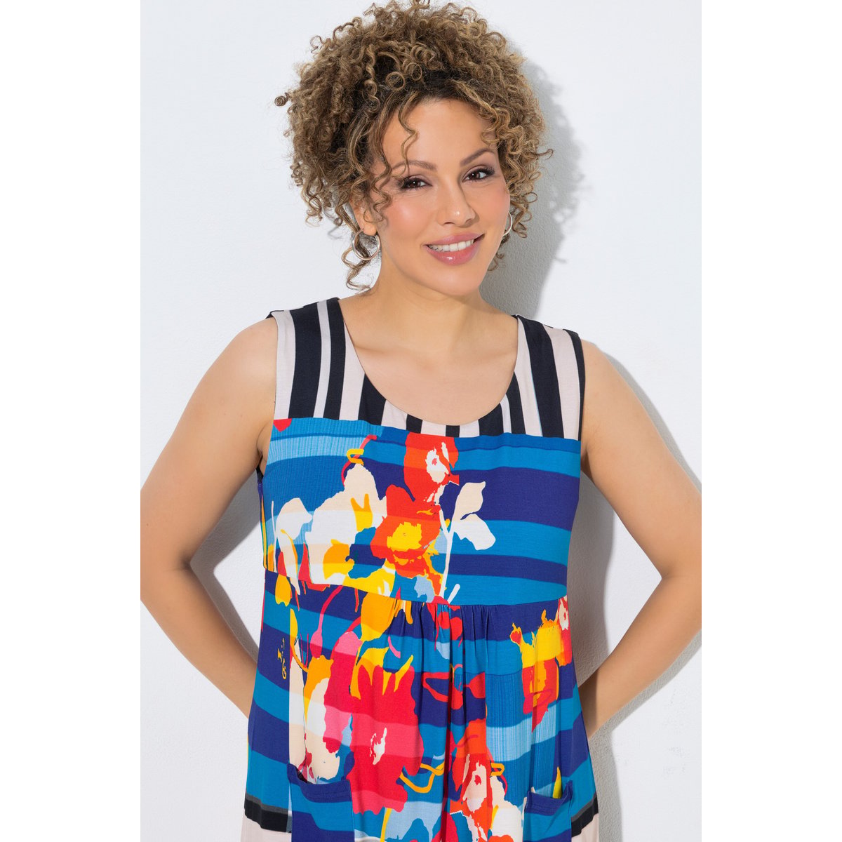 Robe sans manches en jersey marine, ULLA POPKEN