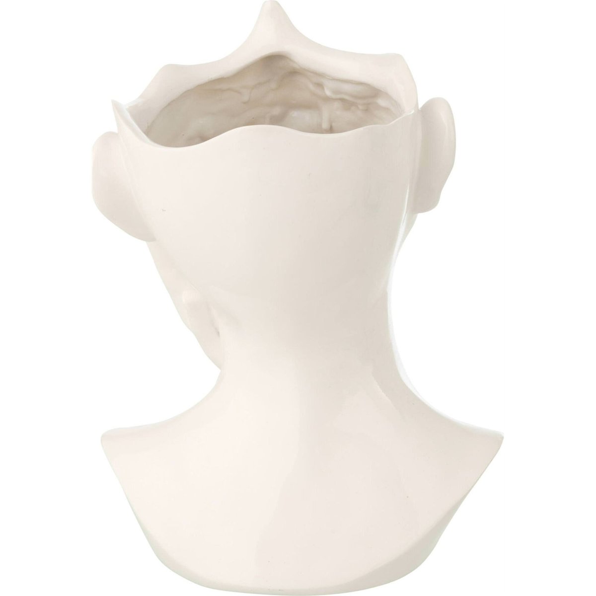 Cache-pot sculptural visage en résine blanc, RECOLLECTION