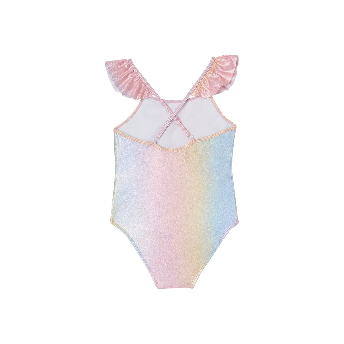 Maillot de bain 1 pièce glitter rose, VERTBAUDET