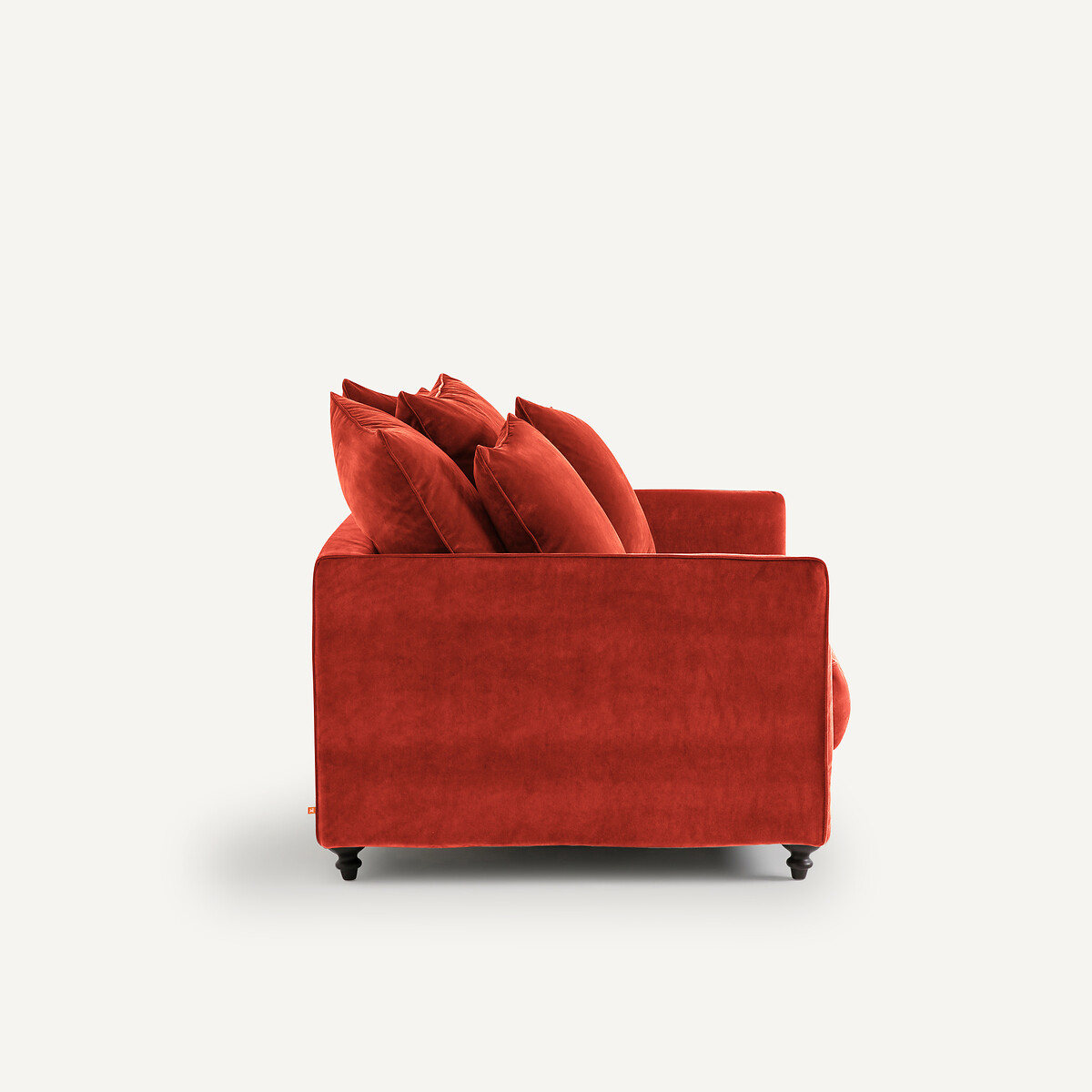 Canapé 2P convertible velours, Lazare rouge cinabre, AM.PM